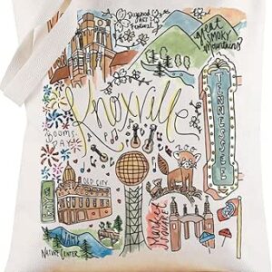 دبليو زد ام بي اي حقيبة حمل للسفر من نوكسفيل تينيسي، حقيبة نوكسفيل تذكارية هدية نوكسفيل للسفر والثقافة، حقائب بقالة قابلة لإعادة الاستخدام