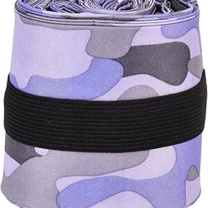 شنطة تسوق محمولة بكتف واحد من قماش اوكسفورد المقاوم للماء، شنطة تخزين للسفر قابلة للطي والنقل في الهواء الطلق (ارجواني مموه)