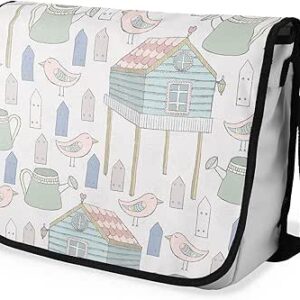 بوناميزون شنطة ماسنجر مدرسية مطبوعة رقميا مع حزام اسود للطلاب، شنطة كروس وشنطة ساعي، شنطة كتف للمدرسة، العودة الى المدرسة، المقاس: 29 × 36 سم