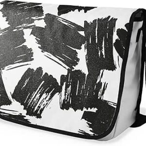 بوناميزون شنطة ماسنجر مدرسية مطبوعة رقميا مع حزام اسود للطلاب، شنطة كروس وشنطة ساعي، شنطة كتف للمدرسة، العودة الى المدرسة، المقاس: 29 × 36 سم