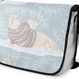 بوناميزون شنطة ماسنجر مدرسية مطبوعة رقميا مع حزام اسود للطلاب، شنطة كروس وشنطة ساعي، شنطة كتف للمدرسة، العودة الى المدرسة، المقاس: 29 × 36 سم