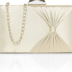 لافي شنط كلاتش باطار للنساء | حزام سلسلة قابل للفصل | محفظة للنساء، ذهبي معدني، مقاس L