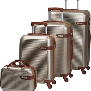 تشاليش حقائب سفر بعجلات للجنسين 4 قطع ، ذهبي