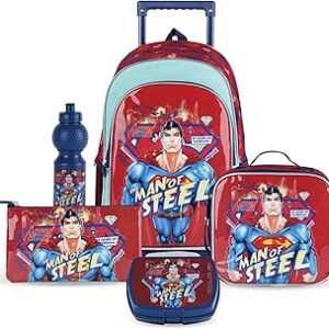 تروكير مجموعة صندوق بعجلات سوبرمان مان اوف ستيل 5 في 1 للاولاد من وارنر بروذز، مقاس 18 انش، اصفر, أصفر, M, كلاسيكي