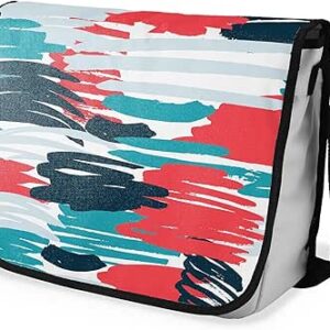 بوناميزون شنطة ماسنجر مدرسية مطبوعة رقميا مع حزام اسود للطلاب، شنطة كروس وشنطة ساعي، شنطة كتف للمدرسة، العودة الى المدرسة، المقاس: 29 × 36 سم