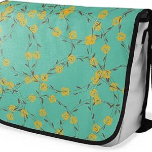 بوناميزون شنطة ماسنجر مدرسية مطبوعة رقميا مع حزام اسود للطلاب، شنطة كروس وشنطة ساعي، شنطة كتف للمدرسة، العودة الى المدرسة، المقاس: 29 × 36 سم