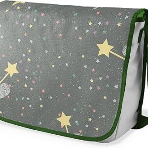 بوناميزون شنطة ماسنجر مدرسية مطبوعة رقميا مع حزام كاكي للطلاب، شنطة كروس وشنطة ساعي، شنطة كتف للمدرسة، العودة الى المدرسة، المقاس: 29 × 36 سم