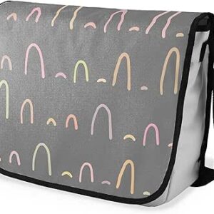 بوناميزون شنطة ماسنجر مدرسية مطبوعة رقميا مع حزام اسود للطلاب، شنطة كروس وشنطة ساعي، شنطة كتف للمدرسة، العودة الى المدرسة، المقاس: 29 × 36 سم