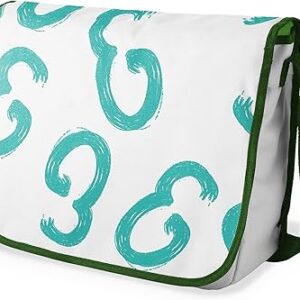 بوناميزون شنطة ماسنجر مدرسية مطبوعة رقميا مع حزام كاكي للطلاب، شنطة كروس وشنطة ساعي، شنطة كتف للمدرسة، العودة الى المدرسة، المقاس: 29 × 36 سم