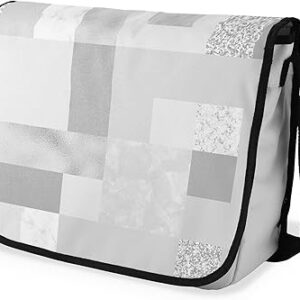 بوناميزون شنطة ماسنجر مدرسية مطبوعة رقميا مع حزام اسود للطلاب، شنطة كروس وشنطة ساعي، شنطة كتف للمدرسة، العودة الى المدرسة، المقاس: 29 × 36 سم