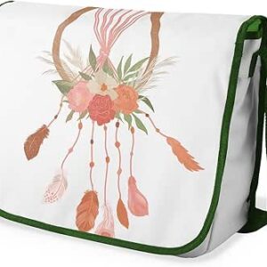 بوناميزون شنطة ماسنجر مدرسية مطبوعة رقميا مع حزام كاكي للطلاب، شنطة كروس وشنطة ساعي، شنطة كتف للمدرسة، العودة الى المدرسة، المقاس: 29 × 36 سم