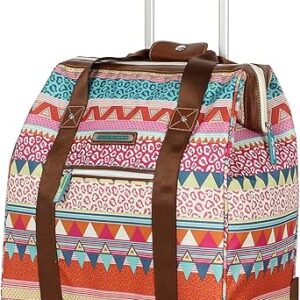 مجموعة شنط السفر من ليلي بلوم ديزاينر اندر ذا سيت - شنطة حمل منقوشة مقاس 15 انش للنساء - شنطة خفيفة الوزن مع عجلتين دوارتين