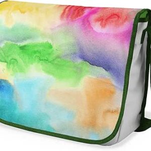 شنطة ماسنجر مدرسية مطبوعة رقميا مع احزمة كاكي للبنات والاولاد من لو جاردين دو لين، شنطة ماسنجر للطلاب، شنط كتف مقاس 29 × 36 سم