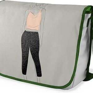 شنطة ماسنجر مدرسية مطبوعة رقميا مع احزمة كاكي للبنات والاولاد من لو جاردين دو لين، شنطة ماسنجر للطلاب، شنط كتف مقاس 29 × 36 سم