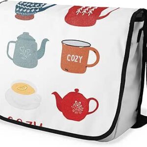 بوناميزون شنطة ماسنجر مدرسية مطبوعة رقميا مع حزام اسود للطلاب، شنطة كروس وشنطة ساعي، شنطة كتف للمدرسة، العودة الى المدرسة، المقاس: 29 × 36 سم