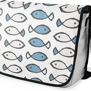 شنطة ماسنجر مدرسية مطبوعة رقمية بحزام اسود للبنات والاولاد من لو جاردين دو لين، شنطة ماسنجر للطلاب، شنط كتف مقاس 29 × 36 سم