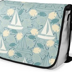 شنطة ماسنجر مدرسية مطبوعة رقمية بحزام اسود للبنات والاولاد من لو جاردين دو لين، شنطة ماسنجر للطلاب، شنط كتف مقاس 29 × 36 سم