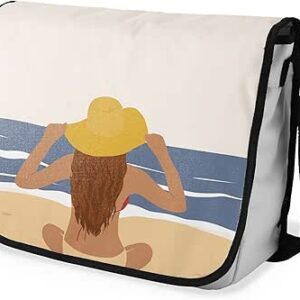 بوناميزون شنطة ماسنجر مدرسية مطبوعة رقميا مع حزام اسود للطلاب، شنطة كروس وشنطة ساعي، شنطة كتف للمدرسة، العودة الى المدرسة، المقاس: 29 × 36 سم