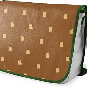 بوناميزون شنطة ماسنجر مدرسية مطبوعة رقميا مع حزام كاكي للطلاب، شنطة كروس وشنطة ساعي، شنطة كتف للمدرسة، العودة الى المدرسة، المقاس: 29 × 36 سم