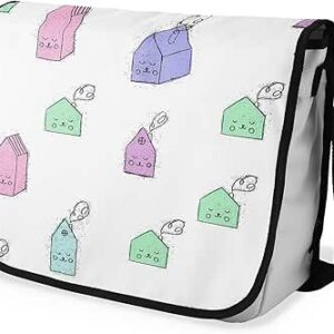 شنطة ماسنجر مدرسية مطبوعة رقمية بحزام اسود للبنات والاولاد من لو جاردين دو لين، شنطة ماسنجر للطلاب، شنط كتف مقاس 29 × 36 سم