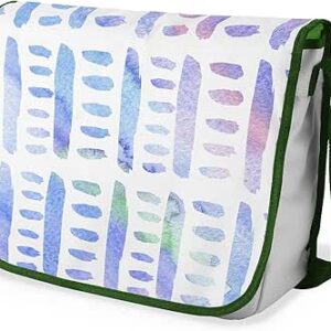 شنطة ماسنجر مدرسية مطبوعة رقميًا مع أحزمة كاكي للبنات والأولاد من لو جاردين دو لين، شنطة ماسنجر للطلاب والعودة إلى المدرسة للطلاب، شنط كتف، المقاس: 29 × 36 سم