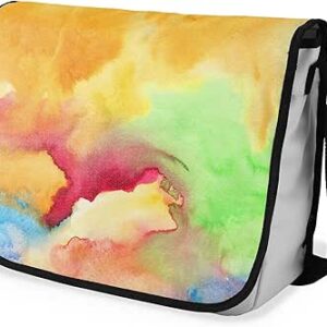 بوناميزون شنطة ماسنجر مدرسية مطبوعة رقميا مع حزام اسود للطلاب، شنطة كروس وشنطة ساعي، شنطة كتف للمدرسة، العودة الى المدرسة، المقاس: 29 × 36 سم