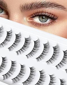 رموش صناعية طبيعية ناعمة من اوكريزي، رموش صناعية طبيعية، عبوة من 10 ازواج 12 ملم من كالا ليلي