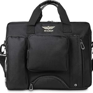 حقيبة طاقم الطيران مصنوعة ومصممة من قبل قبطان تناسب جميع طياري الخطوط الجوية لتحمل الاحتياجات الأساسية والمزيد بالإضافة إلى حماية EFB أسود معاصر