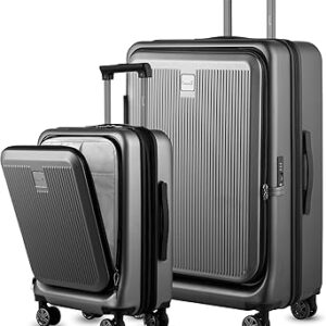 شنطة سفر قابلة للحمل من لوجيكس، أبعاد 56 سم × 35.5 سم × 23 سم، شنطة رسمية قابلة للتوسيع تتميز بقشرة صلبة من البولي كاربونات ومزودة مع عجلات دوارة