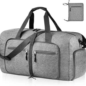 شنطة دفل مقاومة للماء ومناسبة للسفر قابلة للتعبئة مع قسم للحذاء للجنسين - 65 لتر، من ديمايار