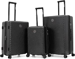 روبيرتو كافالي حقيبة سفر بعجلات مزدوجة مع قفل عالمي لجميع الأذواق. L 28-M 24-S 20 اسود NSV13C/13B/13A، البولي كربونات