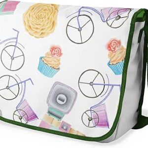 بوناميزون شنطة ماسنجر مدرسية مطبوعة رقميا مع حزام كاكي للطلاب، شنطة كروس وشنطة ساعي، شنطة كتف للمدرسة، العودة الى المدرسة، المقاس: 29 × 36 سم