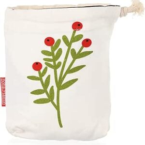 بوناميزون شنطة منتجات قطنية مطبوعة مع رباط، شنطة بقالة قابلة لاعادة الاستخدام، اكياس صديقة للبيئة وقابلة للتحلل البيولوجي، شنطة سفر، شنط تسوق، صديقة للبيئة، قابلة للطي، المقاس: 12×15 سم