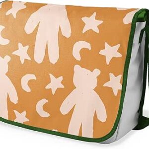 بوناميزون شنطة ماسنجر مدرسية مطبوعة رقميا مع حزام كاكي للطلاب، شنطة كروس وشنطة ساعي، شنطة كتف للمدرسة، العودة الى المدرسة، المقاس: 29 × 36 سم