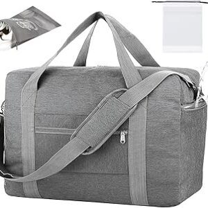 شنطة سفر سبيريت ايرلاينز قابلة للطي يمكن وضعها تحت المقعد مقاس 18 × 14 × 8 من بيرلايك، شنطة دفل صغيرة للأغراضك الشخصية للرجال والنساء مع جيب لتخزين العناصر المبللة