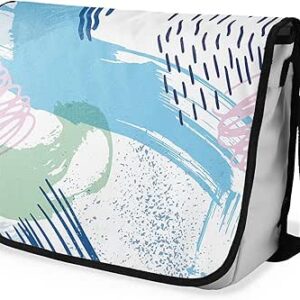 بوناميزون شنطة ماسنجر مدرسية مطبوعة رقميا مع حزام اسود للطلاب، شنطة كروس وشنطة ساعي، شنطة كتف للمدرسة، العودة الى المدرسة، المقاس: 29 × 36 سم