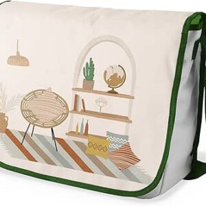 بوناميزون شنطة ماسنجر مدرسية مطبوعة رقميا مع حزام كاكي للطلاب، شنطة كروس وشنطة ساعي، شنطة كتف للمدرسة، العودة الى المدرسة، المقاس: 29 × 36 سم، ألوان متعددة