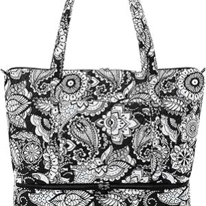 سيروك شنطة دفل مبطنة للنساء لعطلة نهاية الاسبوع مع جيب للاحذية مصنوعة من القطن بطبقتين للسفر