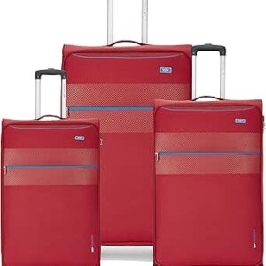 مجموعة شنط سفر بـ 4 عجلات بتقنية زيون ان اكس تي من هيليت في اي بي مع نظام القفل والحماية تي اس ايه، مجموعة من 3 قطع (احمر), أحمر