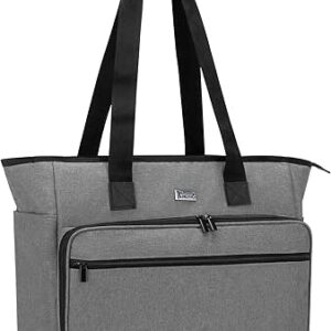 ترناب شنطة كبيرة توت للمعلمين مع جيوب متعددة تناسب اللابتوب مقاس 15.6 انش للعمل والمكتب والاعمال، لون رمادي
