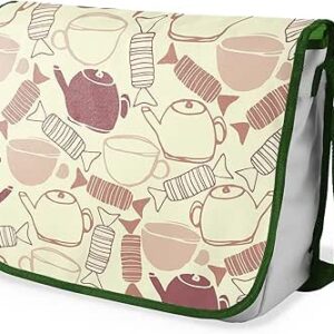 شنطة ماسنجر مدرسية مطبوعة رقميا مع احزمة كاكي للبنات والاولاد من لو جاردين دو لين، شنطة ماسنجر للطلاب، شنط كتف مقاس 29 × 36 سم