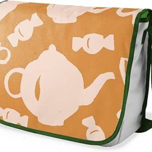 بوناميزون شنطة ماسنجر مدرسية مطبوعة رقميا مع حزام كاكي للطلاب، شنطة كروس وشنطة ساعي، شنطة كتف للمدرسة، العودة الى المدرسة، المقاس: 29 × 36 سم