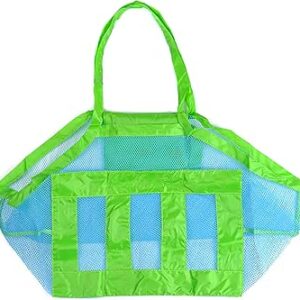 حقيبة شاطئ شبكية كبيرة الحجم من جياينغ يانغ، حقيبة يد للشاطئ والسفر والشاطئ، لون ازرق، مقاس L