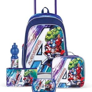 تروكير مجموعة صندوق بعجلات 5 في 1 للاولاد من ديزني افينجرز مايتي افينجرز، مقاس 18 انش، ازرق, أزرق, M, كلاسيكي، نايلون بوليستر بولي فينيل كلوريد