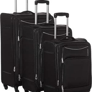 حقيبة سفر بورتلاند بعجلات دوارة من اميريكان تورستار مجموعة 3 قطع اسود أسود 55 68 79 بوليستر