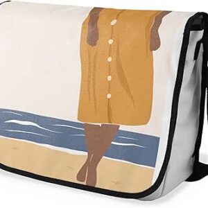 بوناميزون شنطة ماسنجر مدرسية مطبوعة رقميا مع حزام اسود للطلاب، شنطة كروس وشنطة ساعي، شنطة كتف للمدرسة، العودة الى المدرسة، المقاس: 29 × 36 سم