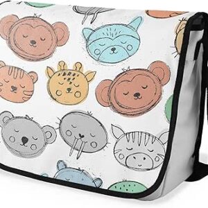 شنطة ماسنجر مدرسية مطبوعة رقمية بحزام اسود للبنات والاولاد من لو جاردين دو لين، شنطة ماسنجر للطلاب، شنط كتف مقاس 29 × 36 سم