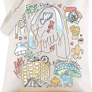 دبليو زد ام بي اي حقيبة سفر سانت لويس ميسوري هدية تذكارية سانت لويس بوابة سانت لويس حقيبة بقالة قابلة لإعادة الاستخدام