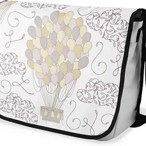 شنطة ماسنجر مدرسية مطبوعة رقمية بحزام اسود للبنات والاولاد من لو جاردين دو لين، شنطة ماسنجر للطلاب، شنط كتف مقاس 29 × 36 سم