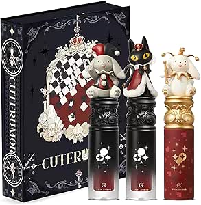 علبة هدايا احمر شفاه سائل غير لامع وندرلاند سيركس من كيوت رومور - مجموعة 3 الوان نابضة بالحياة لطيفة وتدوم طويلا